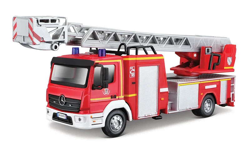 Bburago - EMERGENCY Vozidlo záchranné služby - Mercedes-Benz Atego Fire Truck, hasiči, 1:50