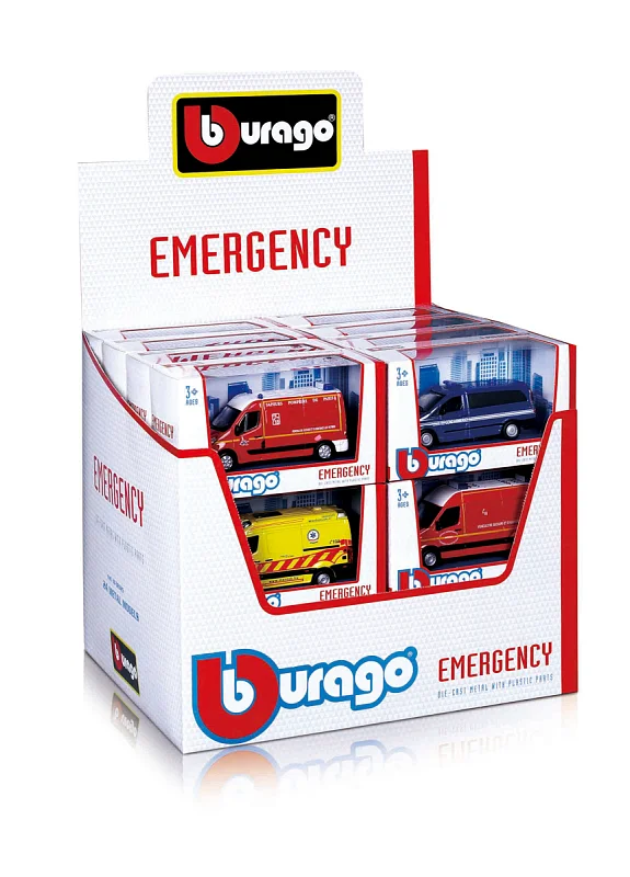 Bburago - Emergency, Záchranná vozidla, dodávky, 1:50, assort