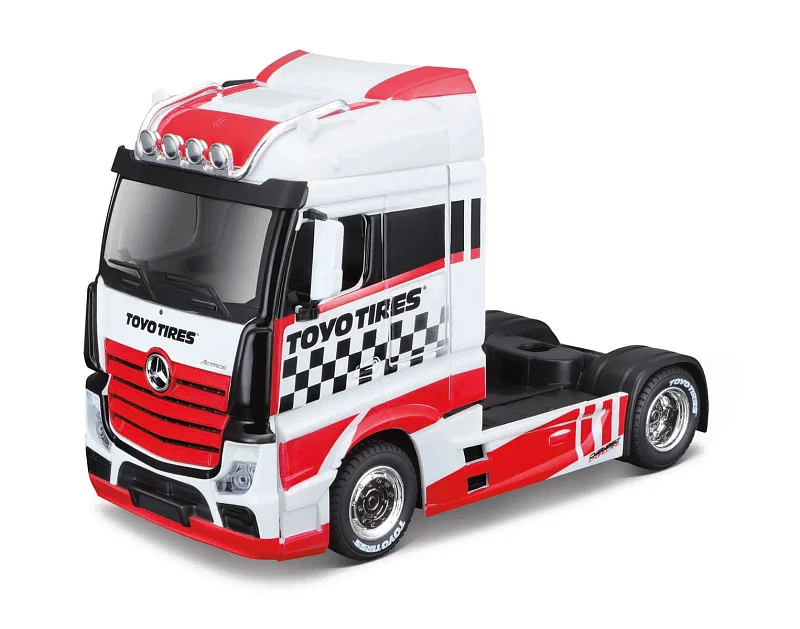Bburago - Haulers custom cabs, M-B Actros Gigaspace, červeno-bílá, 1:43
