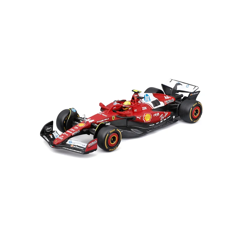 Bburago - RACE F1 v dekorativním boxu, Ferrari SF-25 (2025), #44 Lewis Hamilton, 1:43