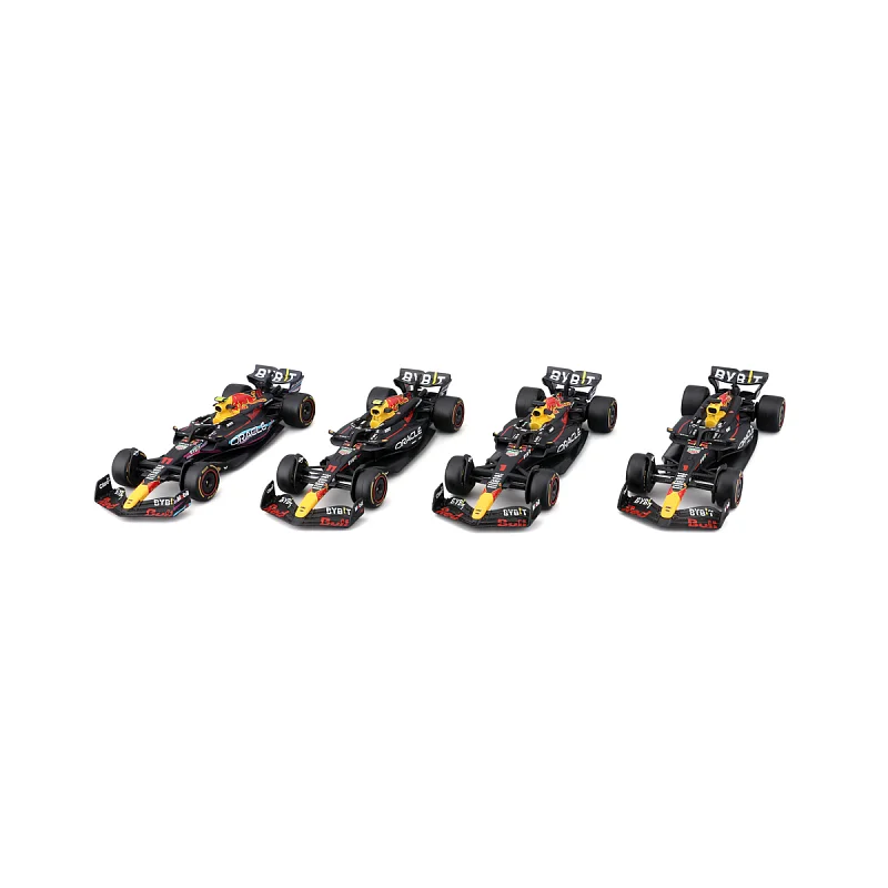 Bburago - FORMULA RACING F1 4 Pack - Oracle Red Bull Racing , #1 M.Verstappen + #11 S.Perez, 1:43