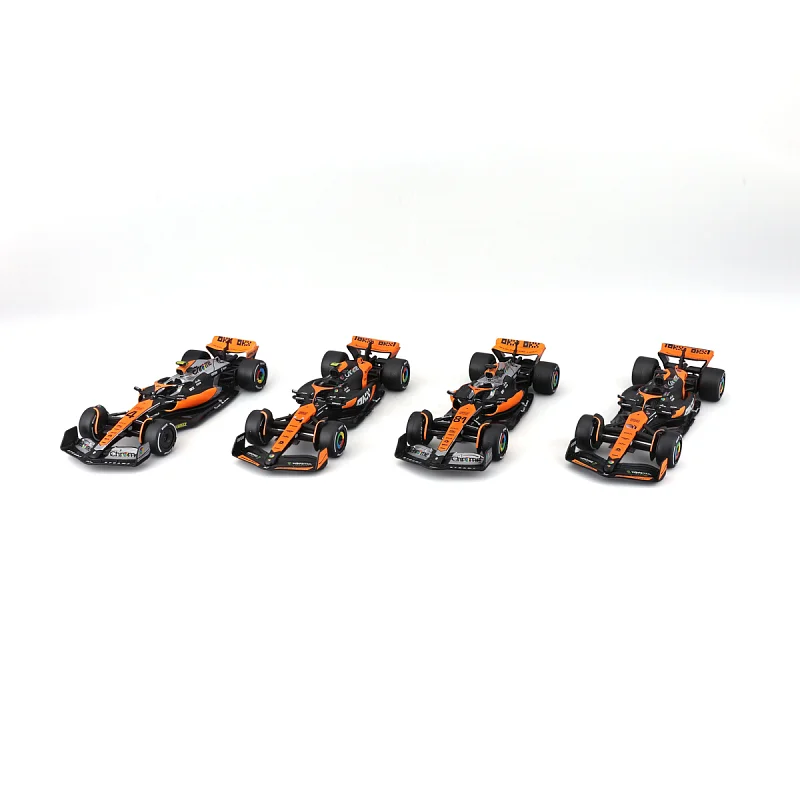 Bburago - FORMULA RACING F1 4 Pack – McLaren F1 Team, #4 L.Norris + #81 O.Piastri, 1:43