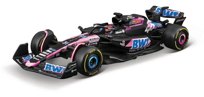 Bburago - RACE Formule F1 v dekorativním boxu, Team Alpine A524 (2024), #31 Esteban Ocon, 1:43