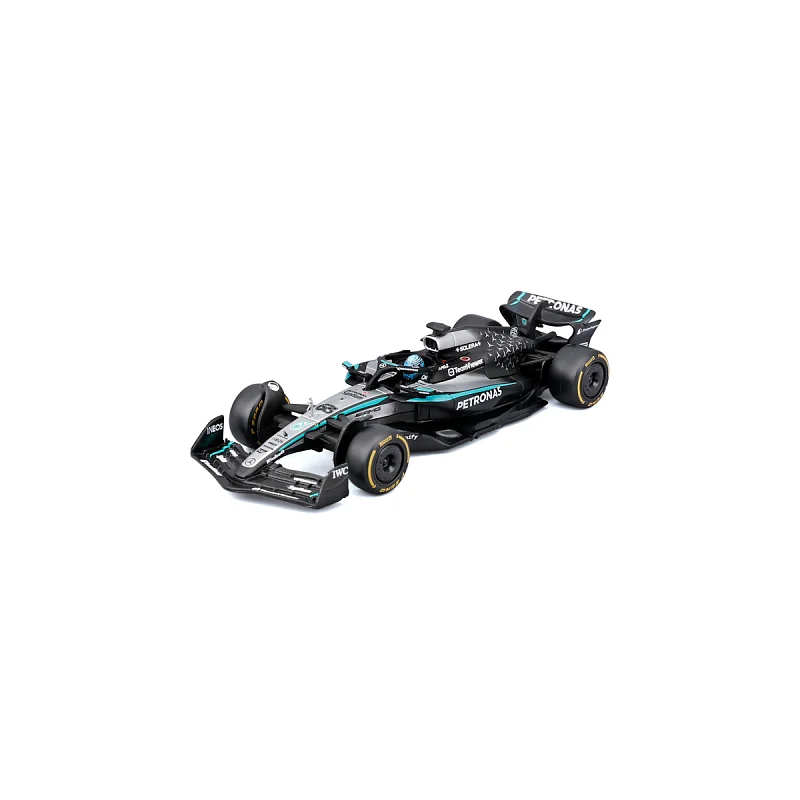 Bburago - RACE F1 v dekorativním boxu, Mercedes-AMG Petronas W16 (2025), #63 George Russell, 1:43