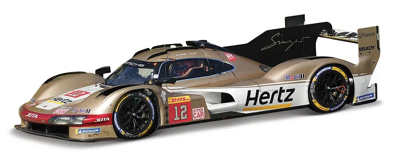 Bburago - RACE, Porsche 963 v dekorativním boxu, zlatá, 1:43