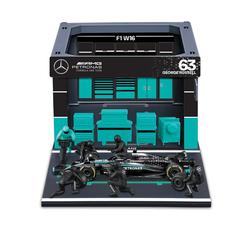Bburago - Formula Racing F1 Pit Pass set - Mercedes-AMG Petronas W16 (2025) #63 George Russell, 1:43