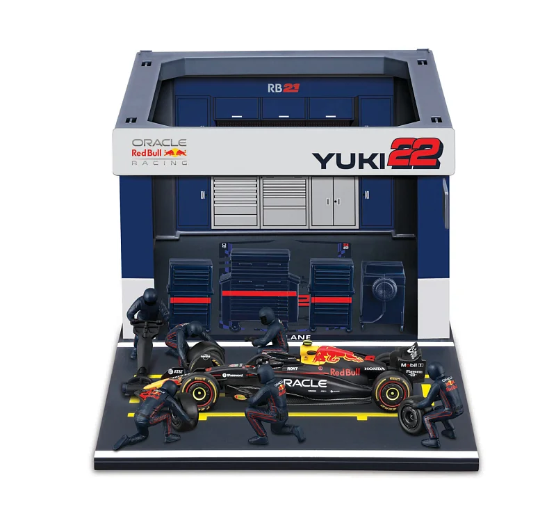 Bburago - Formula Racing F1 Pit Pass set - Oracle Red Bull Racing RB21 (2025) #22 Yuki Tsunoda, 1:43