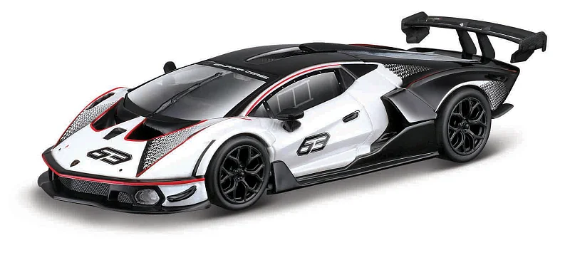 Bburago - RACE, Lamborghini Essenza SCV12, bílá perleť-černá, 1:32