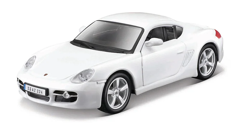 Bburago - Auta HOBBY, Porsche Cayman S, bílá, 1:32