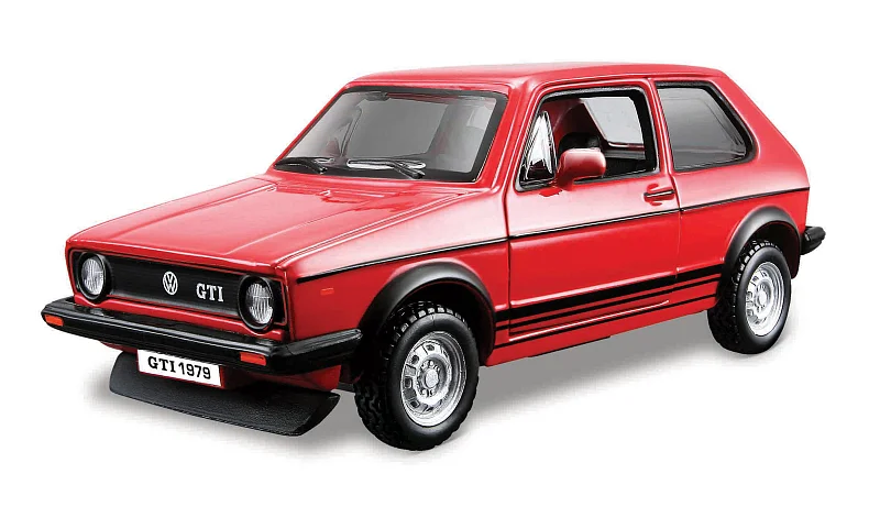 Bburago - Auta HOBBY, VW Golf Mk1 GTI (1979), červená, 1:32