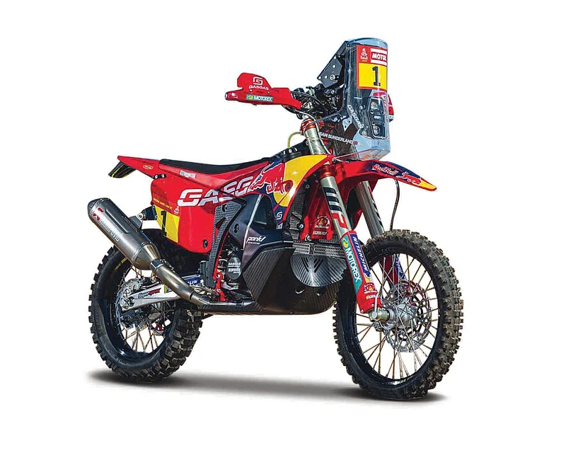 Bburago - Motocykl Red Bull KTM Factory Racing, GasGas RX450F - Dakar 2023, 1:18