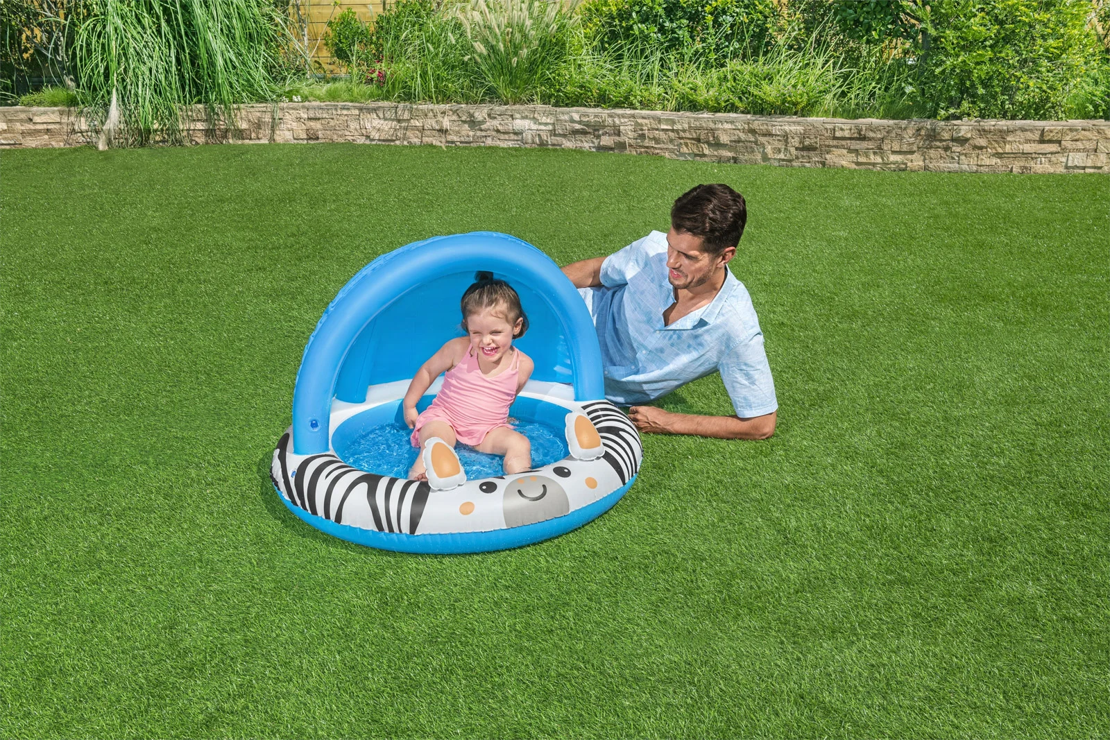 Nafukovací bazének se stříškou zebra, 97x66 cm