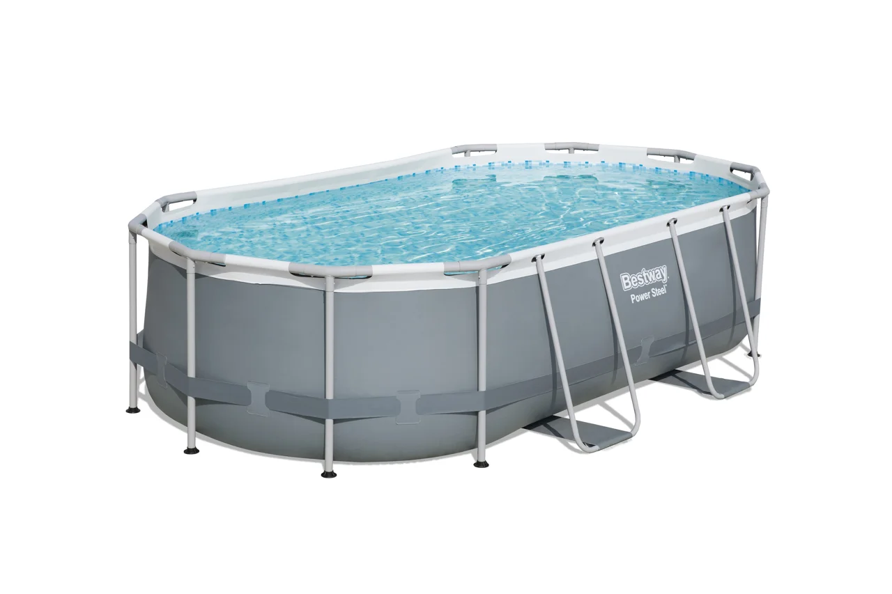 Nadzemní bazén oválný Power Steel, kartušová filtrace, schůdky  4,27m x 2,5m x 1m