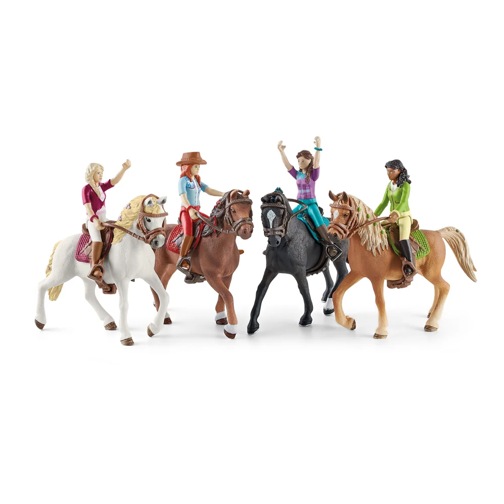 Černovláska Sarah s pohyblivými klouby na koni