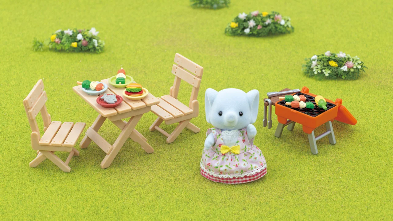 BBQ sada na piknik se slonem