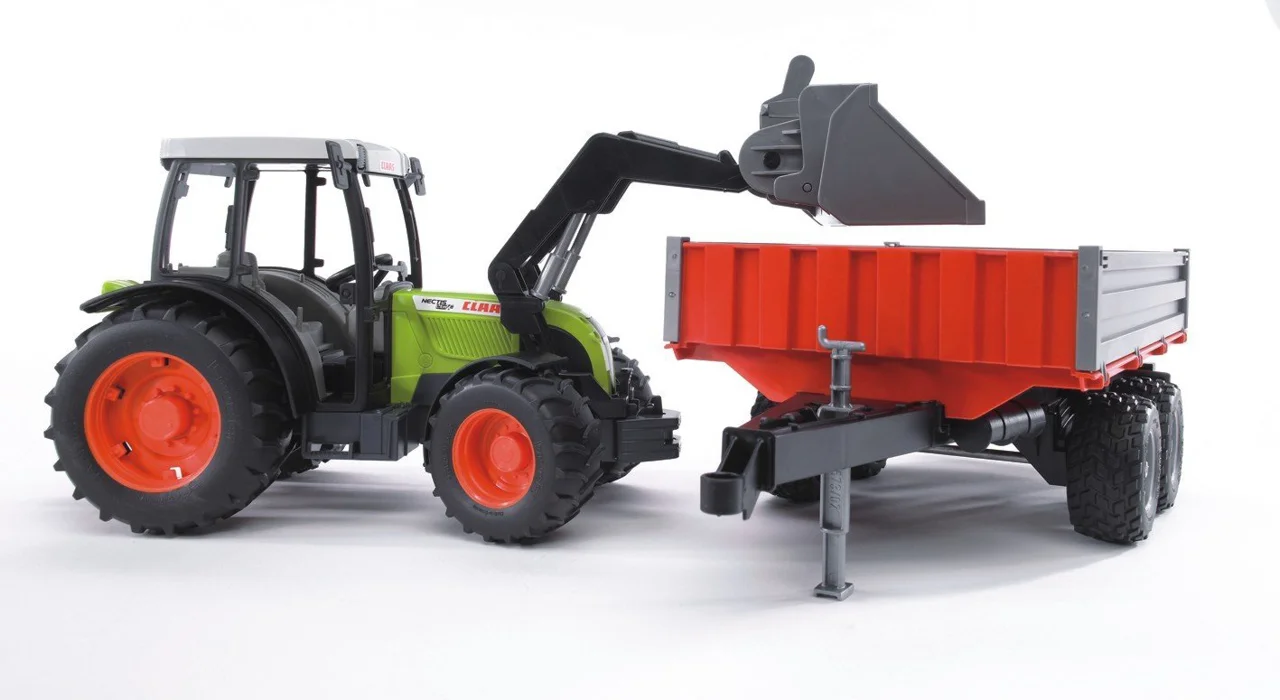 Farmer - traktor Claas Nectis s předním nakladačem a přívěsem - ARCH.