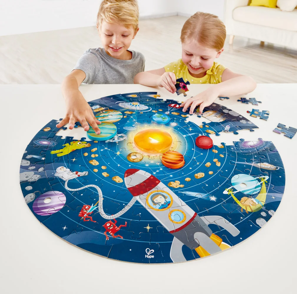 Dětské puzzle - Sluneční soustava LED