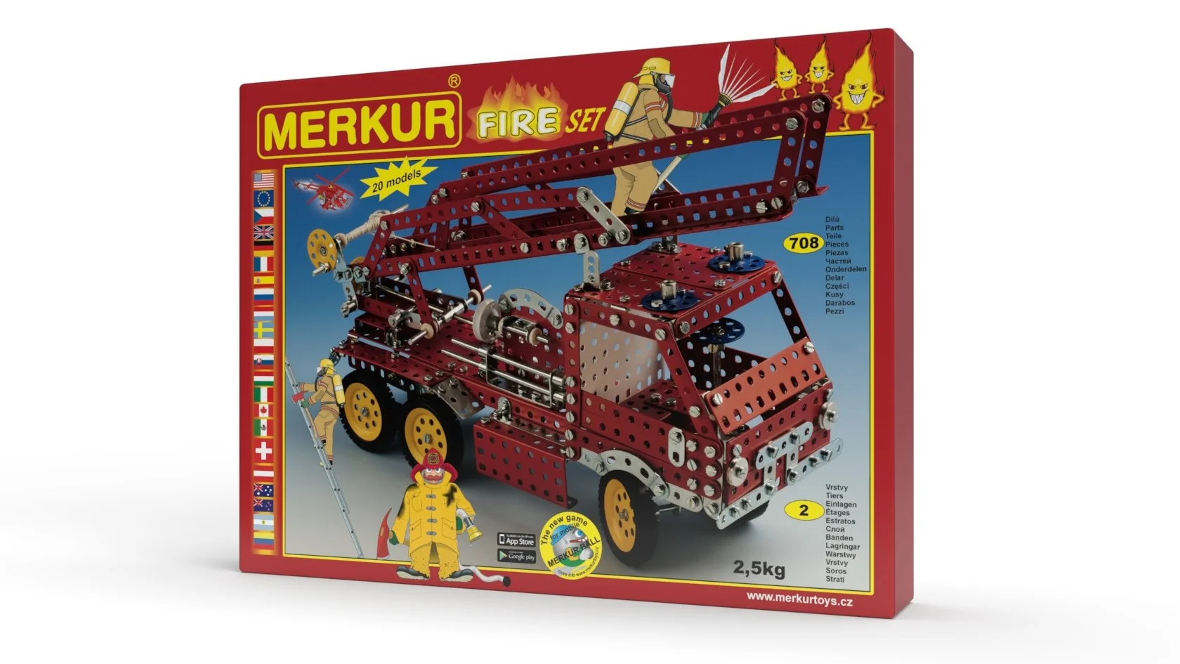 Merkur Fire Set, 740 dílů, 20 modelů