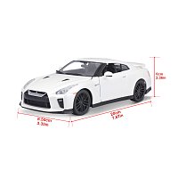 Bburago - Auta HOBBY, 2017 Nissan GT-R, bílá metalíza, 1:24