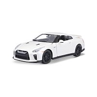 Bburago - Auta HOBBY, 2017 Nissan GT-R, bílá metalíza, 1:24