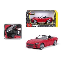 Bburago - Auta HOBBY, Fiat 124 Spider, červená, 1:24