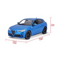 Bburago - Auta HOBBY, Alfa Romeo Stelvio, modrá metalíza, 1:24