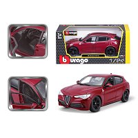 Bburago - Auta HOBBY, Alfa Romeo Stelvio, červená metalíza, 1:24