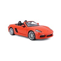 Bburago - Auta HOBBY, Porsche 718 Boxster, oranžová, 1:24