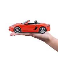 Bburago - Auta HOBBY, Porsche 718 Boxster, oranžová, 1:24