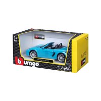 Bburago - Auta HOBBY, Porsche 718 Boxster, modrá, 1:24