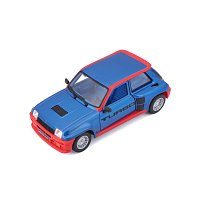 Bburago - Auta HOBBY, Renault 5 Turbo, modrá metalíza-červená, 1:24