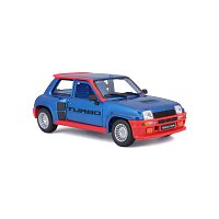 Bburago - Auta HOBBY, Renault 5 Turbo, modrá metalíza-červená, 1:24