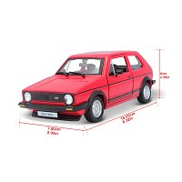 Bburago - Auta HOBBY, Volkswagen Golf Mk1 GTI (1979), červená, 1:24