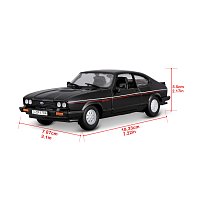 Bburago - Auta HOBBY, Ford Capri 1600 GT (1982), černá, 1:24
