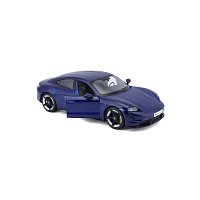 Bburago - Auta HOBBY, Porsche Taycan Turbo S, modrá, 1:24