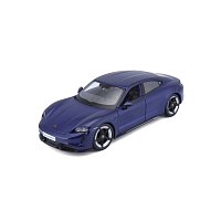 Bburago - Auta HOBBY, Porsche Taycan Turbo S, modrá, 1:24