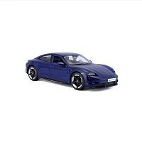 Bburago - Auta HOBBY, Porsche Taycan Turbo S, modrá, 1:24