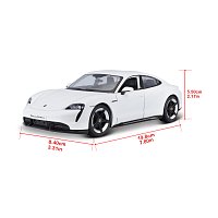 Bburago - Auta HOBBY, Porsche Taycan Turbo S, bílá, 1:24