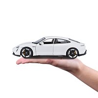 Bburago - Auta HOBBY, Porsche Taycan Turbo S, bílá, 1:24