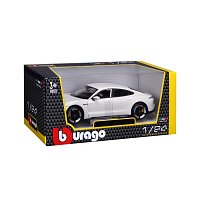 Bburago - Auta HOBBY, Porsche Taycan Turbo S, bílá, 1:24