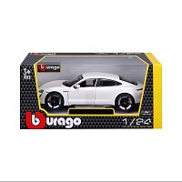 Bburago - Auta HOBBY, Porsche Taycan Turbo S, bílá, 1:24