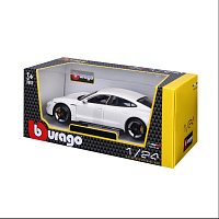 Bburago - Auta HOBBY, Porsche Taycan Turbo S, bílá, 1:24