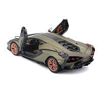 Bburago - Auta HOBBY, Lamborghini Sián FKP 37, matná zelená metalíza, 1:24