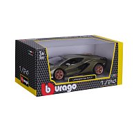 Bburago - Auta HOBBY, Lamborghini Sián FKP 37, matná zelená metalíza, 1:24
