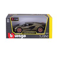 Bburago - Auta HOBBY, Lamborghini Sián FKP 37, matná zelená metalíza, 1:24
