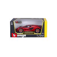 Bburago - Auta HOBBY, Lamborghini Sián FKP 37, červená metalíza, 1:24