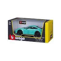 Bburago - Auta HOBBY, Porsche 911 GT3, zelená mint, 1:24