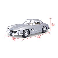 Bburago - Auta HOBBY, Mercedes-Benz 300 SL (1954), stříbrná, 1:24