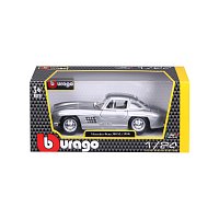 Bburago - Auta HOBBY, Mercedes-Benz 300 SL (1954), stříbrná, 1:24