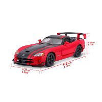 Bburago - Auta HOBBY, Dodge Viper SRT 10 ACR, červeno-černá, 1:24